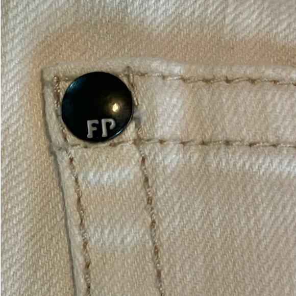 Free People Cream Straight Leg Jeans - Picture 6 of 6